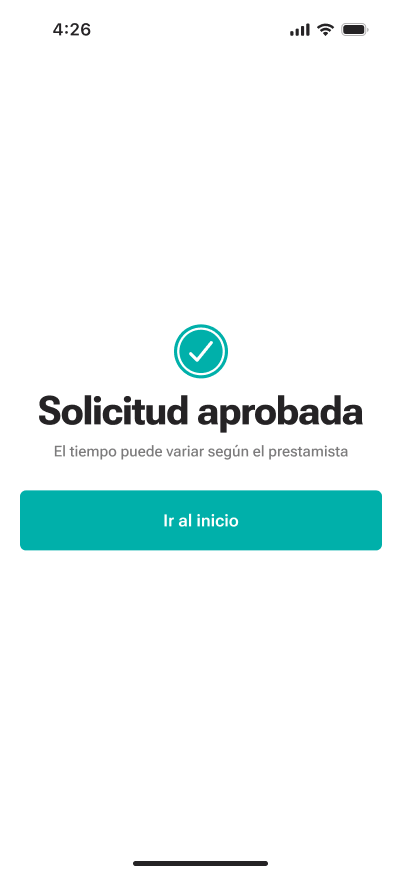 Pantalla de la aplicación